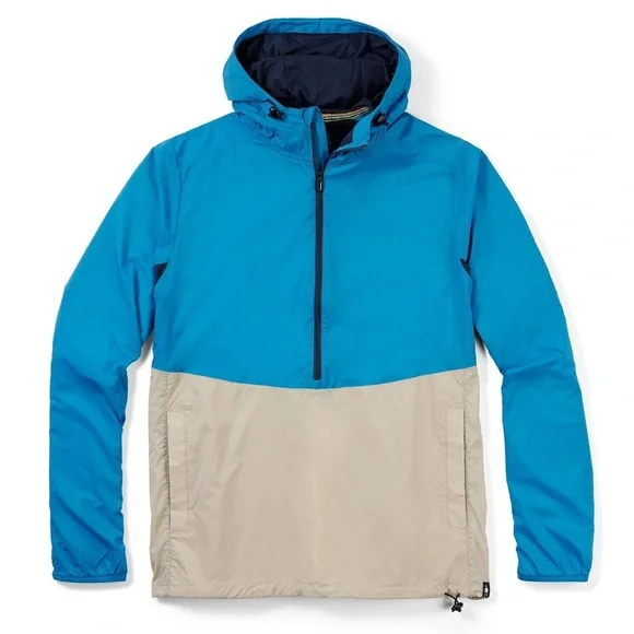 NWT! Smartwool Merino Sport Ultra Light Anorak Neptune Blue Small Rain Repellent